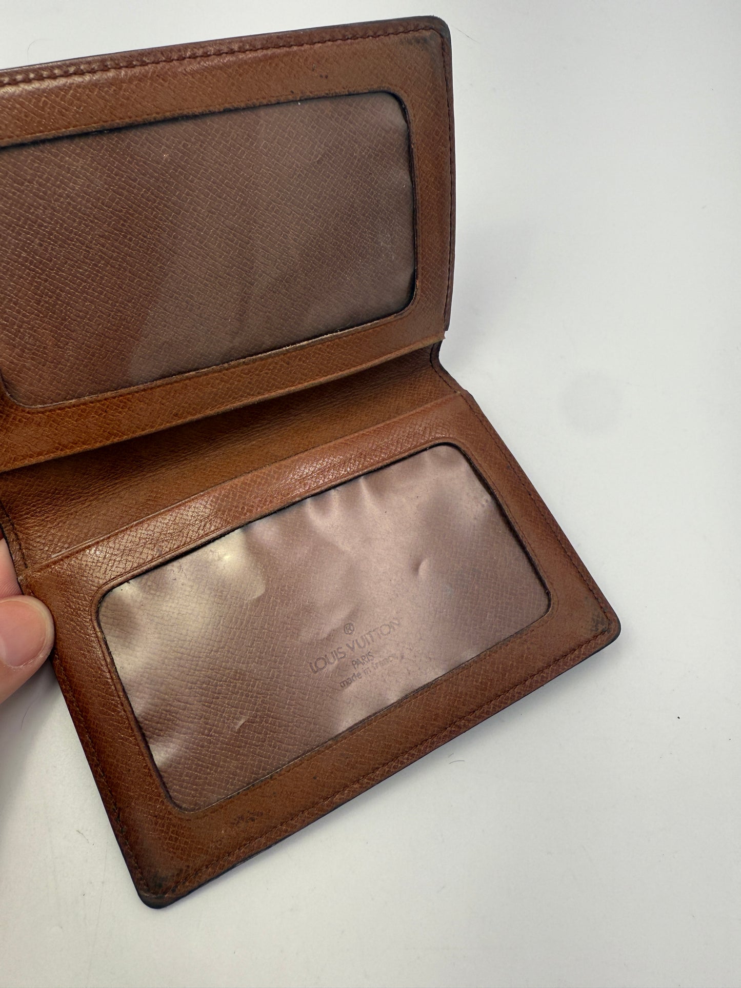 LV Monogram Coated Canvas ID Holder Compact Wallet MI8911