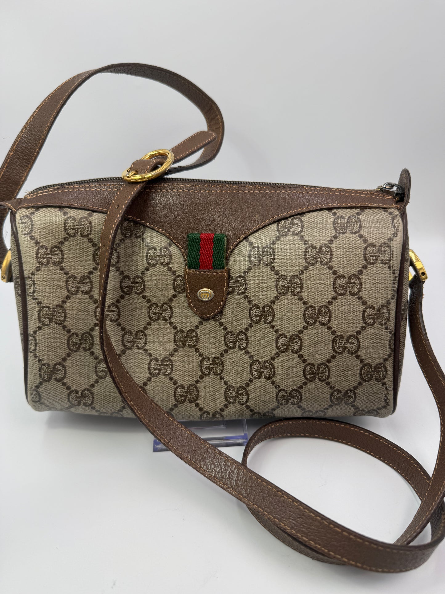 Gucci Guccissima Supreme Coated Canvas Sherry Crossbody Vintage