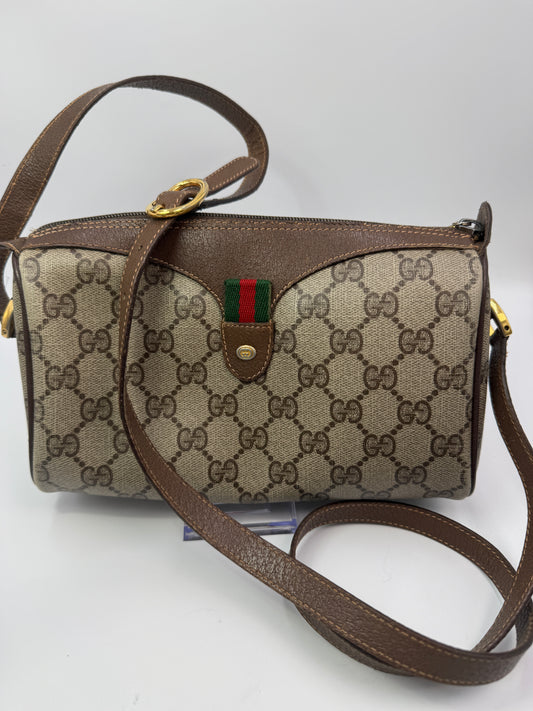 Gucci Guccissima Supreme Coated Canvas Sherry Crossbody Vintage