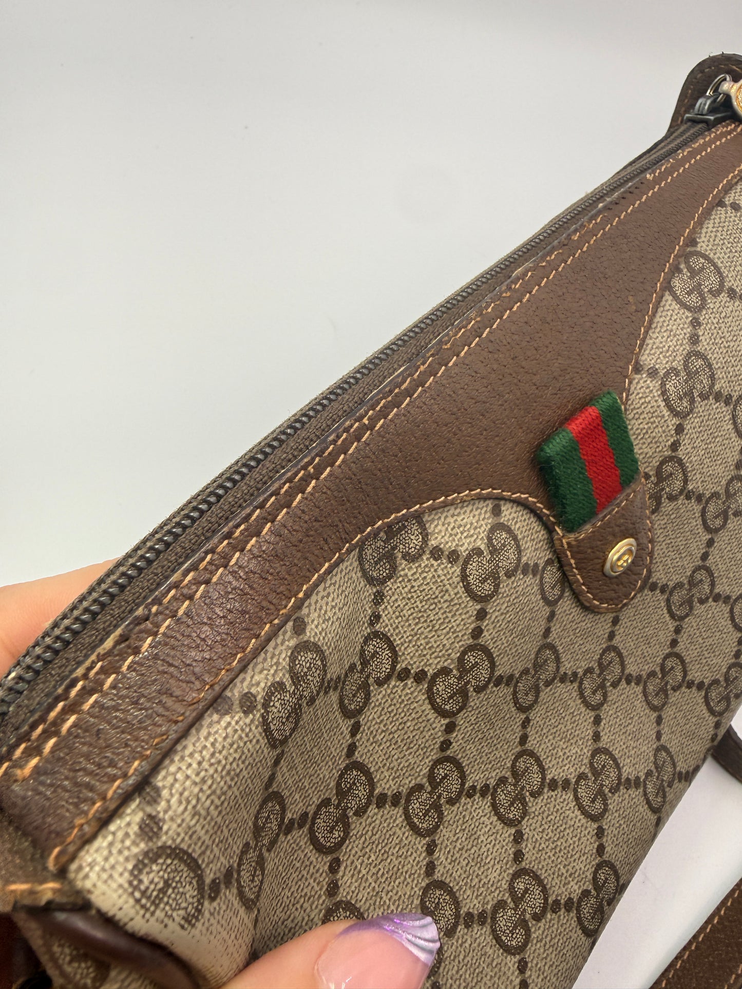 Gucci Guccissima Supreme Coated Canvas Sherry Crossbody Vintage