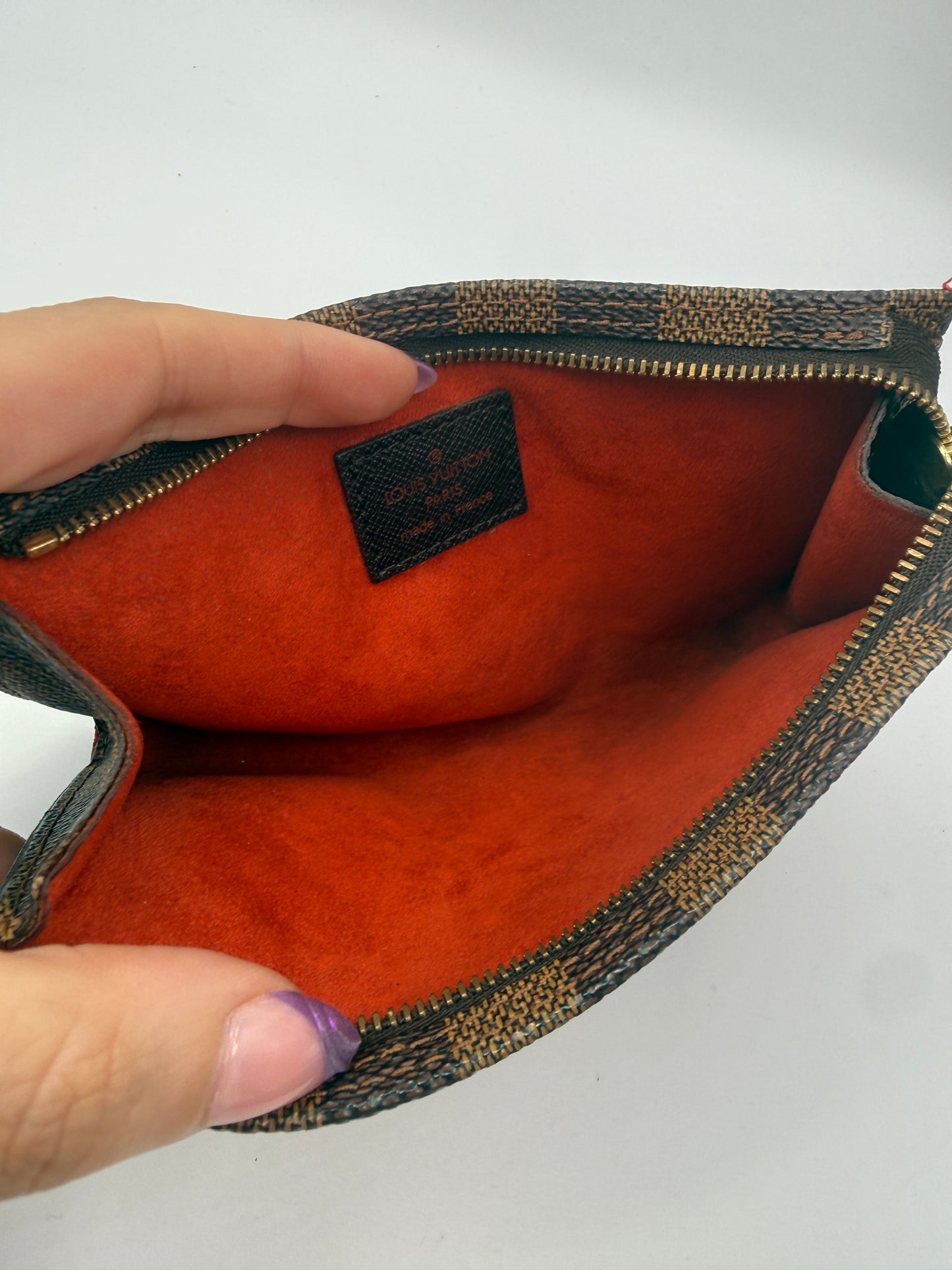 Louis Vuitton Damier Ebene Canvas Bucket Pochette 17 cm AR0918