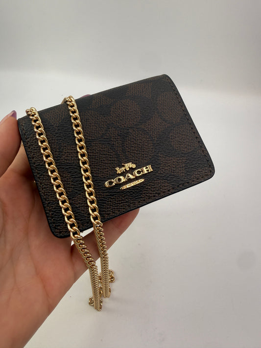 COACH Mini Wallet On A Chain In Signature Canvas NEW WITH TAGS