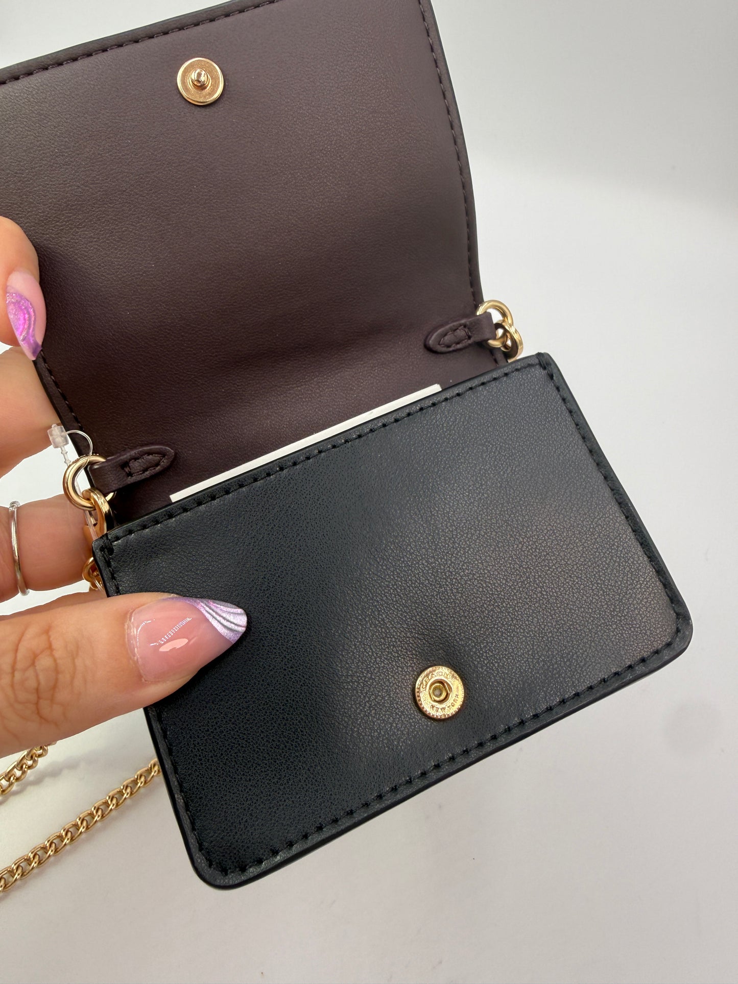 COACH Mini Wallet On A Chain In Signature Canvas NEW WITH TAGS