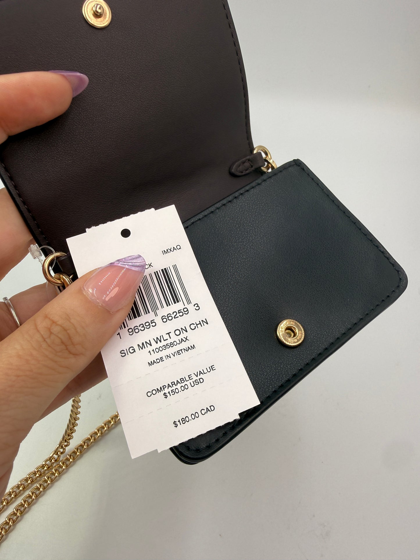 COACH Mini Wallet On A Chain In Signature Canvas NEW WITH TAGS