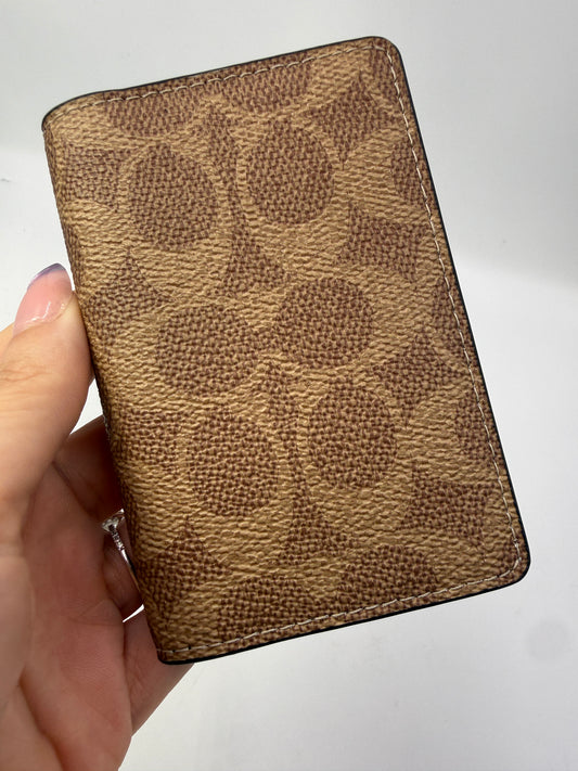 COACH Beige Signature Coated Canvas Pocket Organizer NEW WITH TAGS