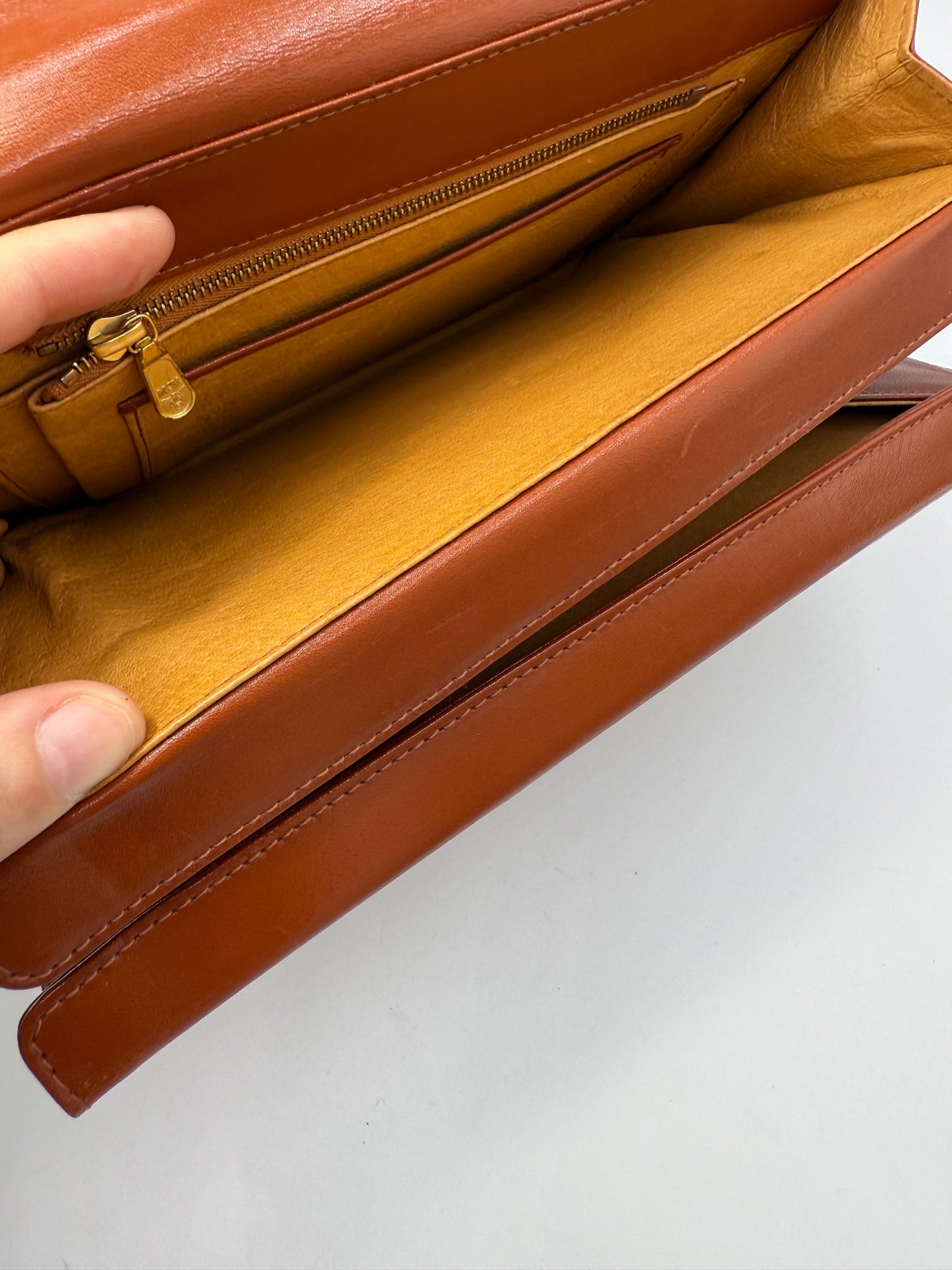 MCM Cognac Visetos Coated Canvas Crossbody