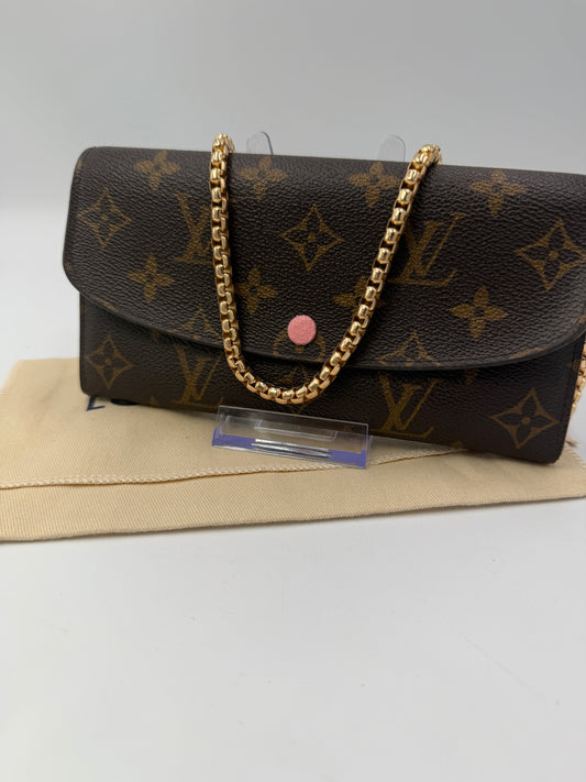 Louis Vuitton Monogram Coated Canvas Emilie Wallet Light Pink Interior CA3157
