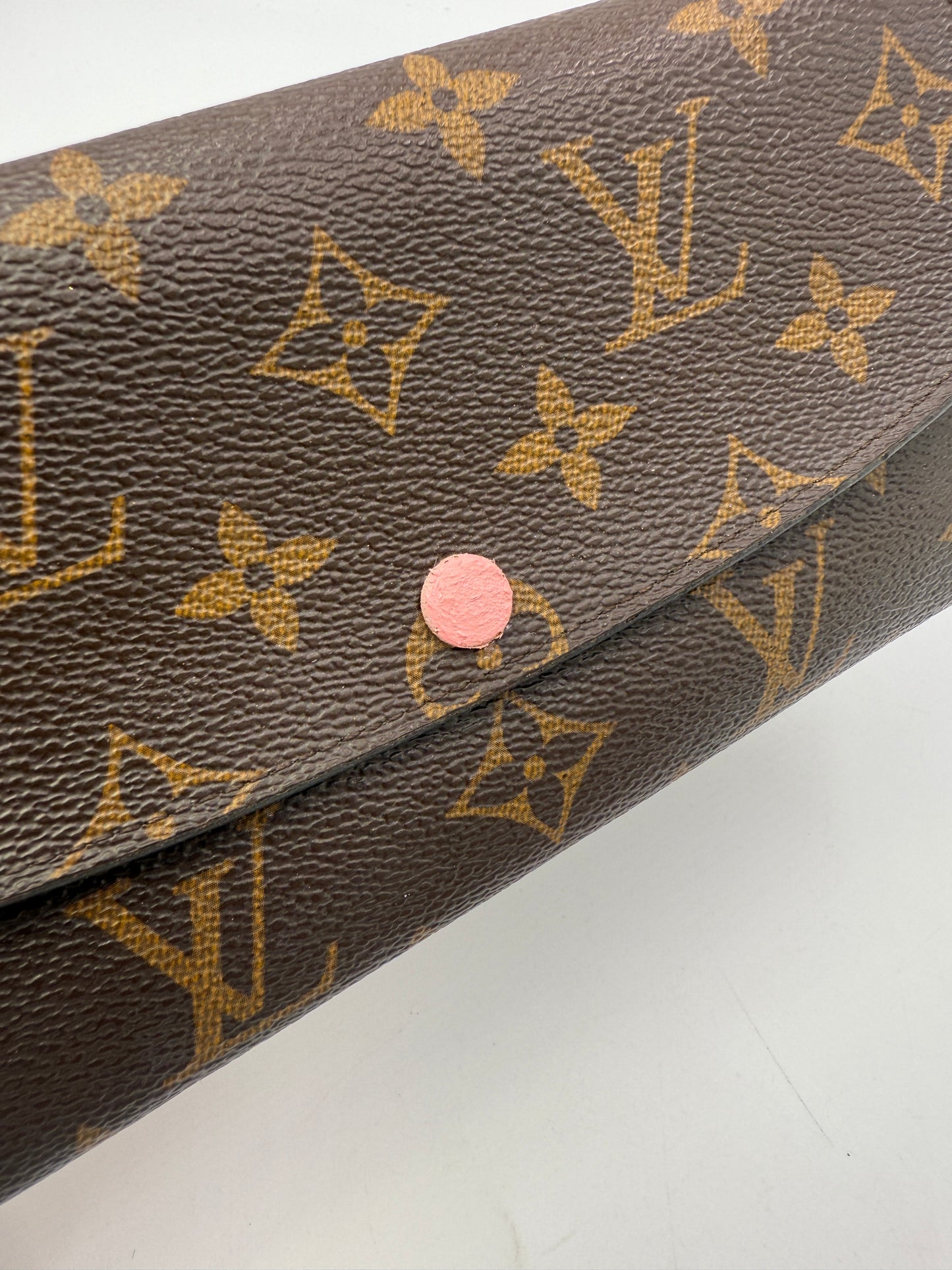 Louis Vuitton Monogram Coated Canvas Emilie Wallet Light Pink Interior CA3157