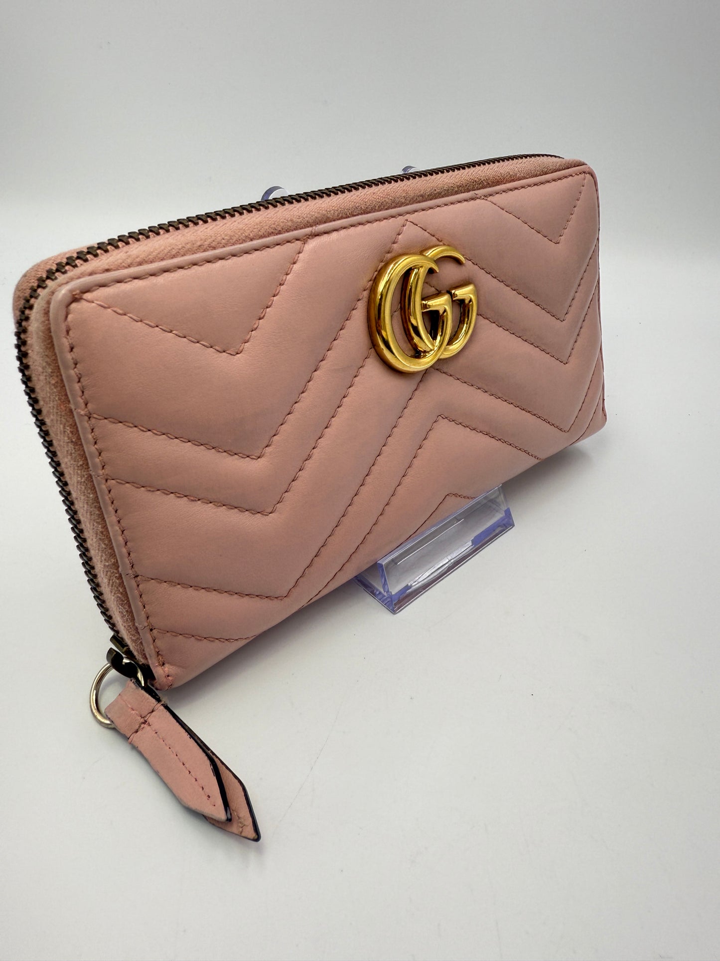 Gucci Blush Pink Marmont Zippy Wallet Full Inclusion