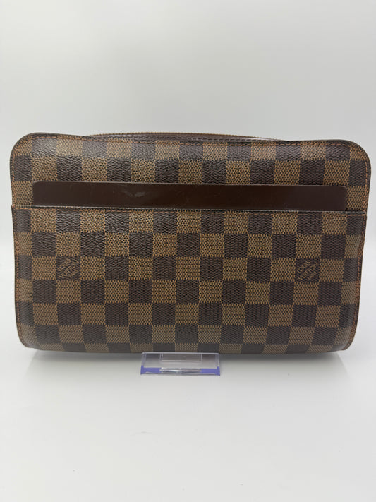 Louis Vuitton Damier Ebene Pochette Saint Louis Clutch FL1004