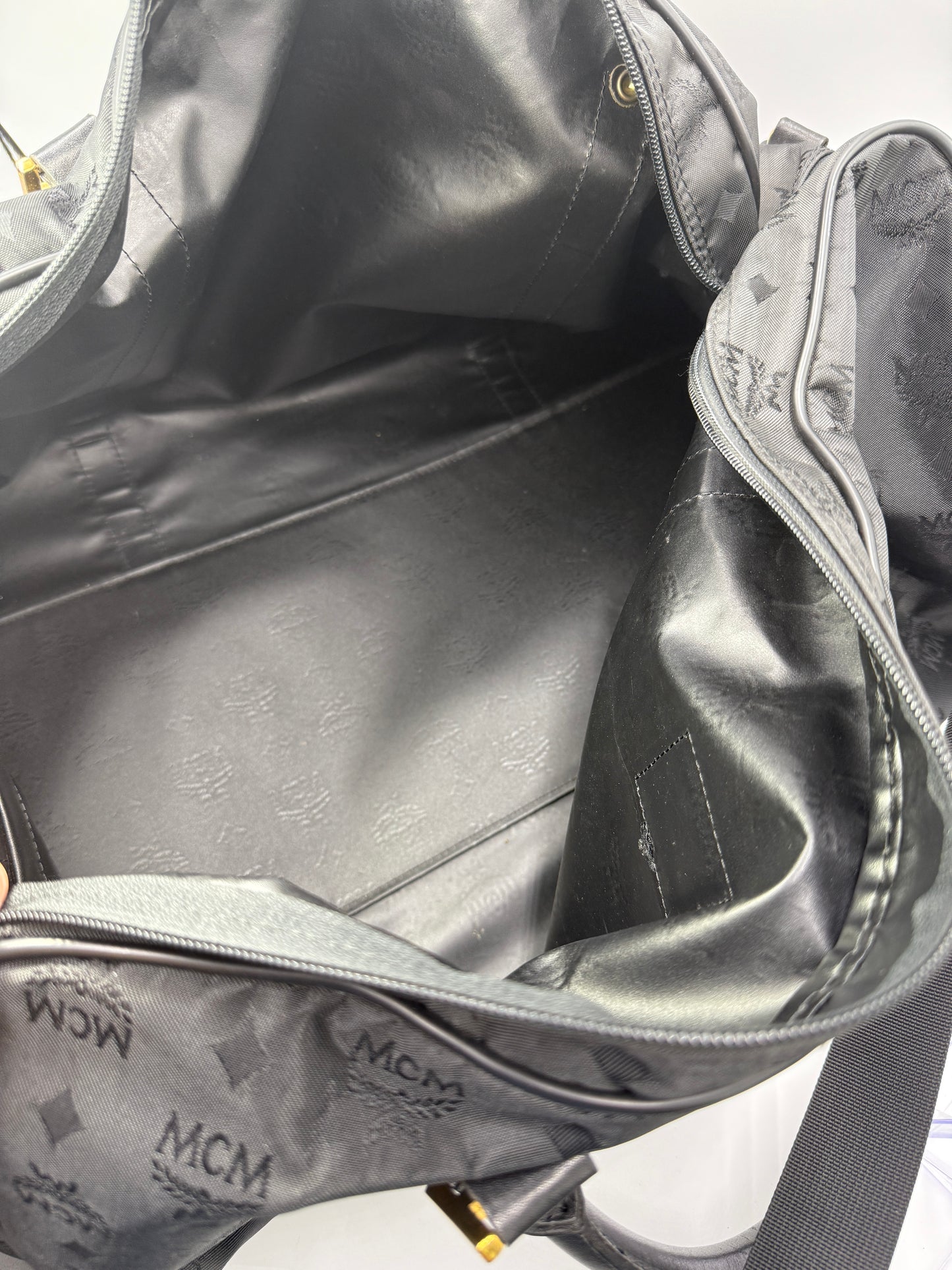 MCM Black Nylon Visetos Travel Duffle 55 cm