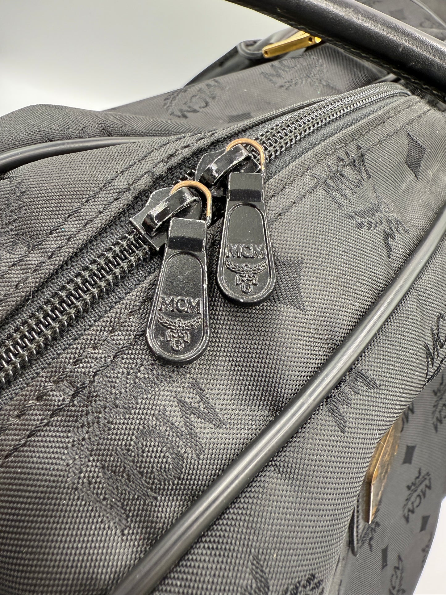 MCM Black Nylon Visetos Travel Duffle 55 cm