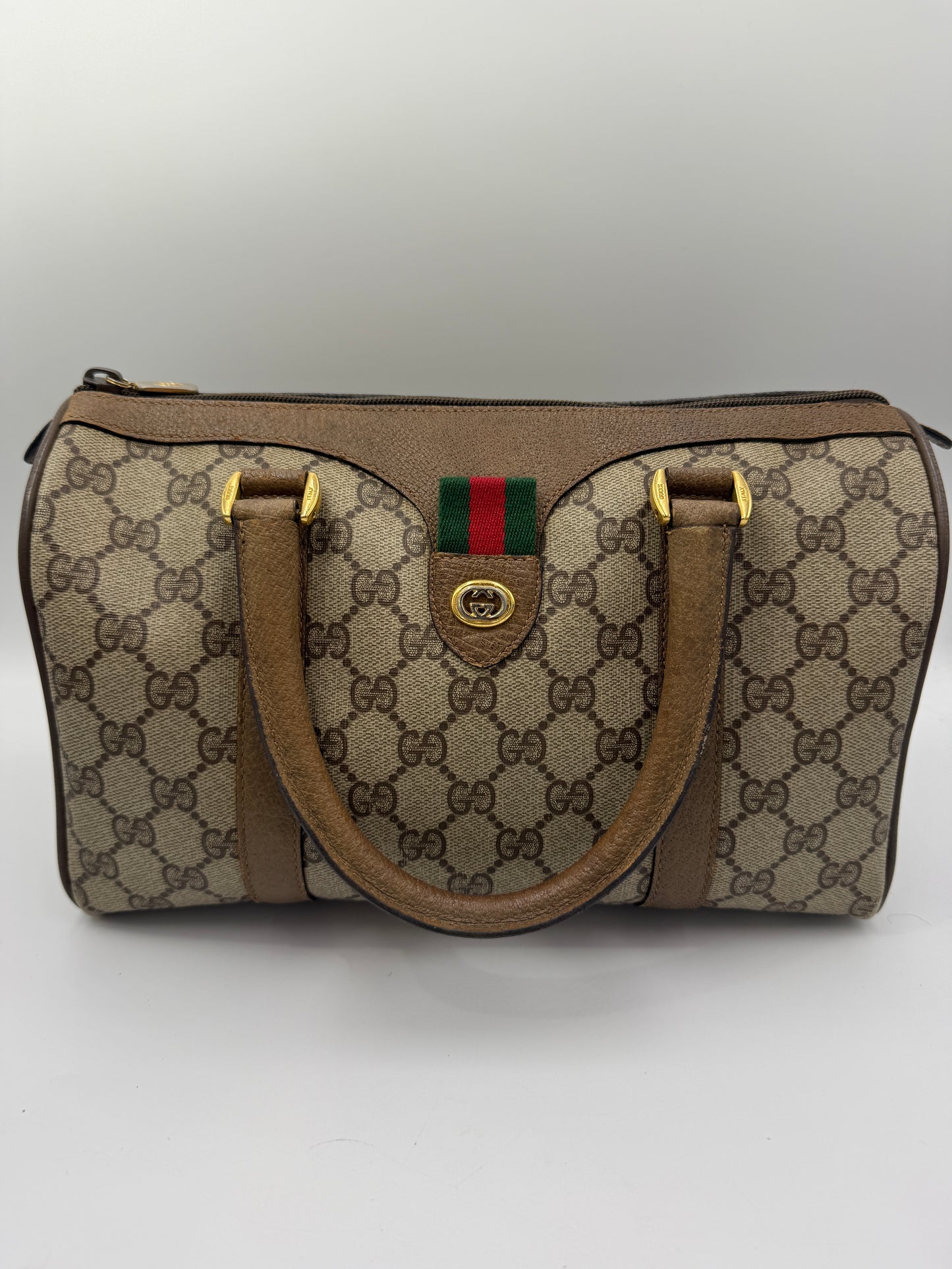 Gucci Supreme Coated Canvas Sherry Boston Bag 32cm