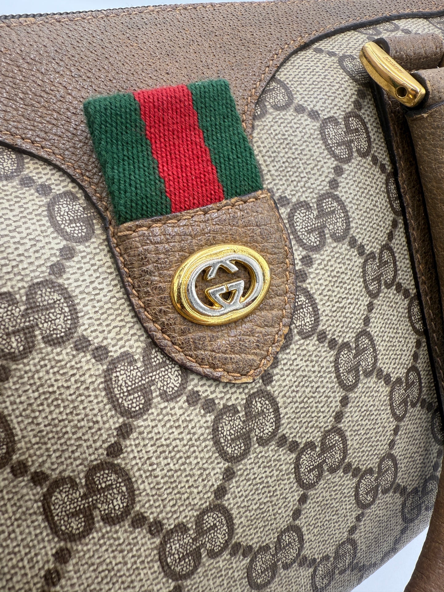 Gucci Supreme Coated Canvas Sherry Boston Bag 32cm