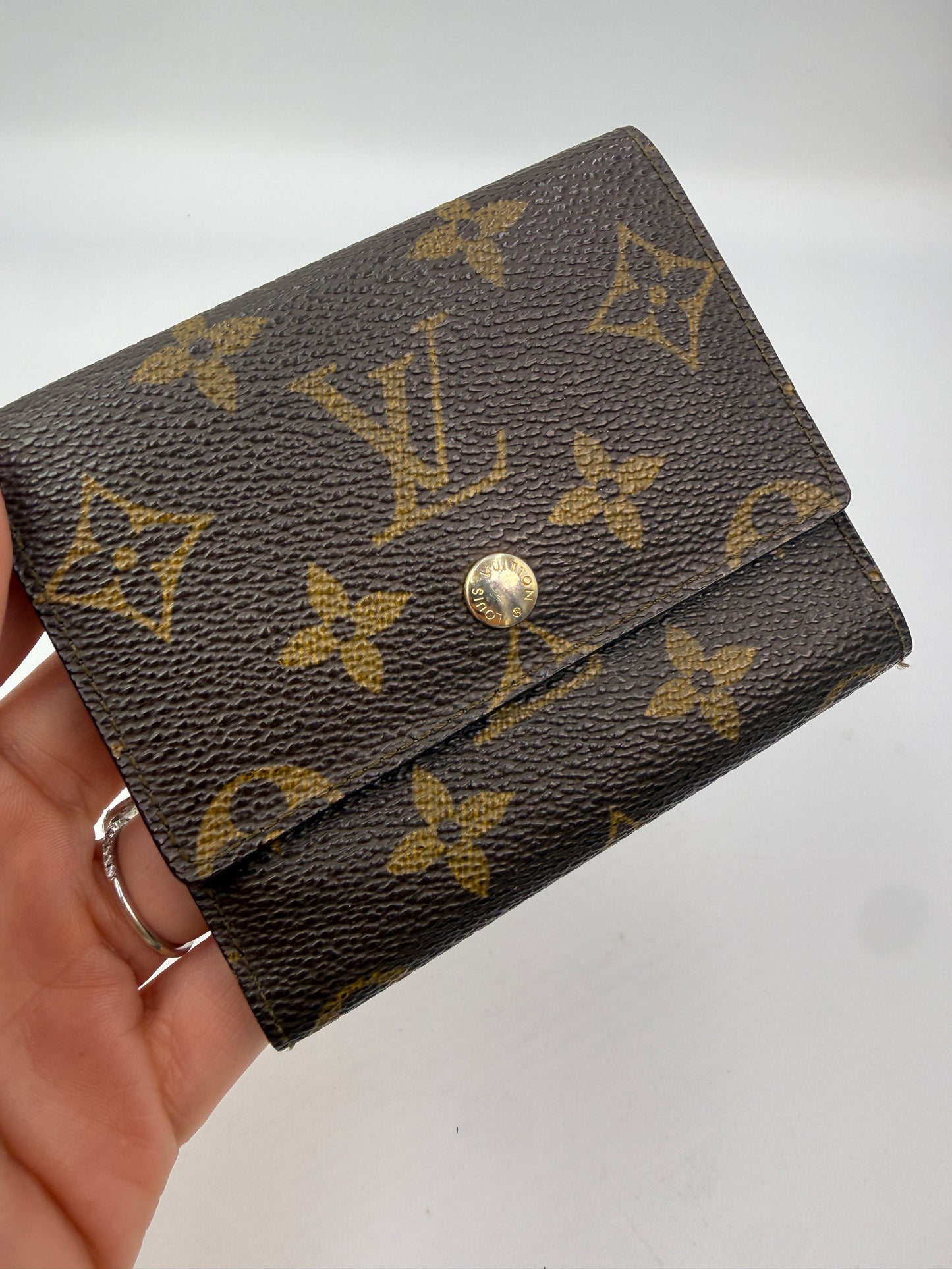 Louis Vuitton RARE Monogram Coated Canvas Trifold Card Holder 892FO