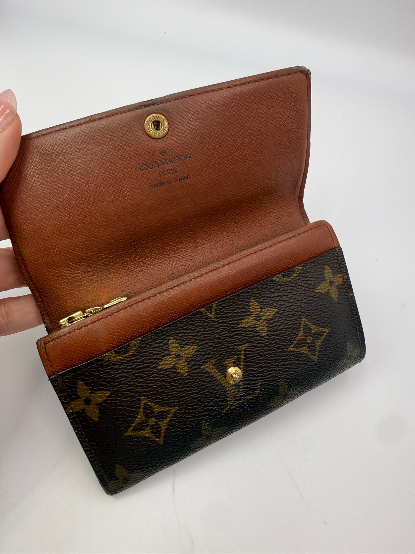 Louis Vuitton Monogram Coated Canvas Compact Sarah Wallet CA0913