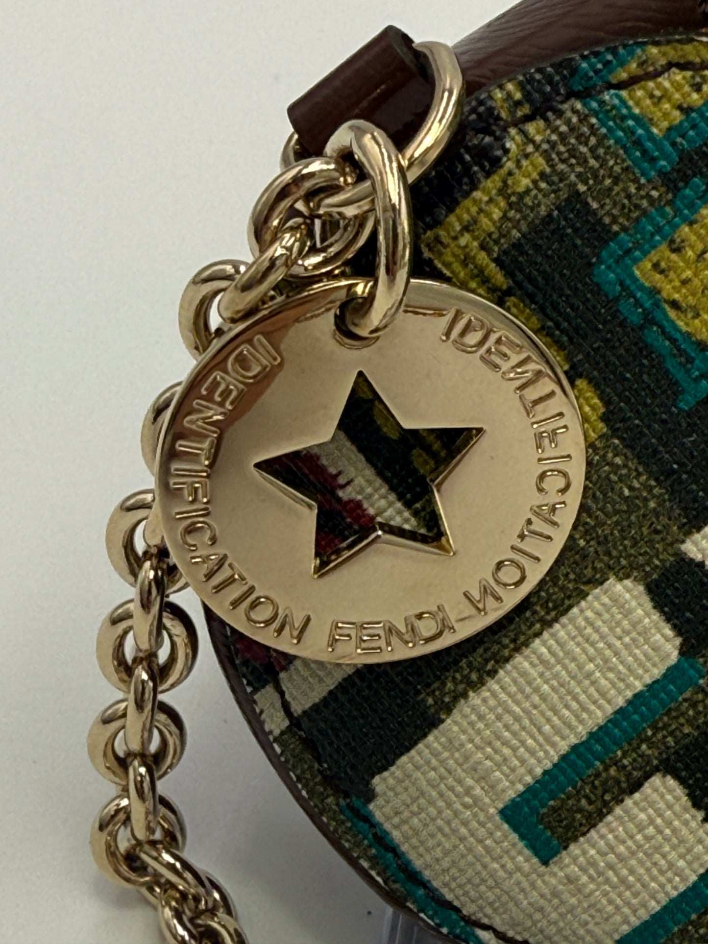 Fendi Multicolor Zucca Coated Canvas Heart Bag Charm Coin Case