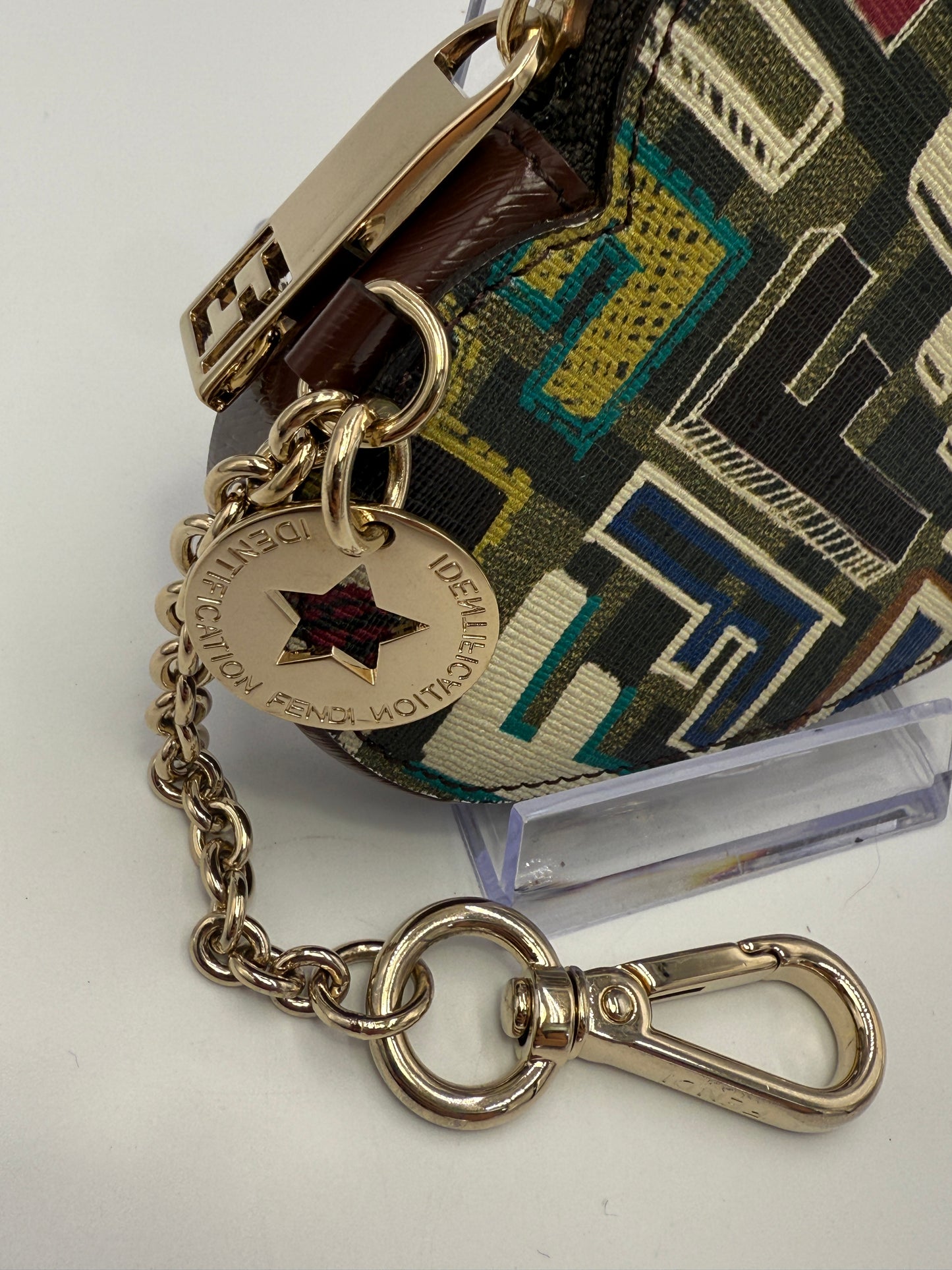 Fendi Multicolor Zucca Coated Canvas Heart Bag Charm Coin Case