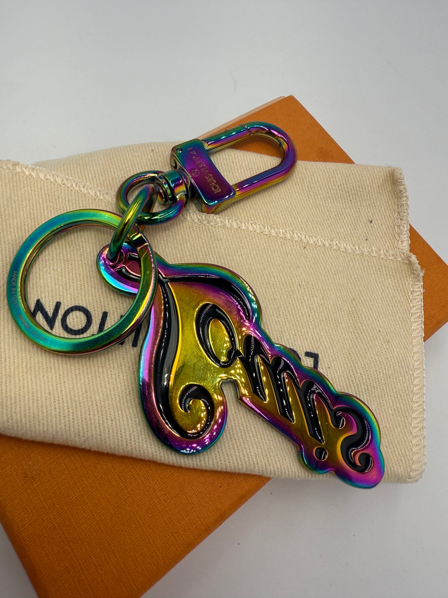 Louis Vuitton x Fragment Metal Iridescent Signature Bag Charm LE0197