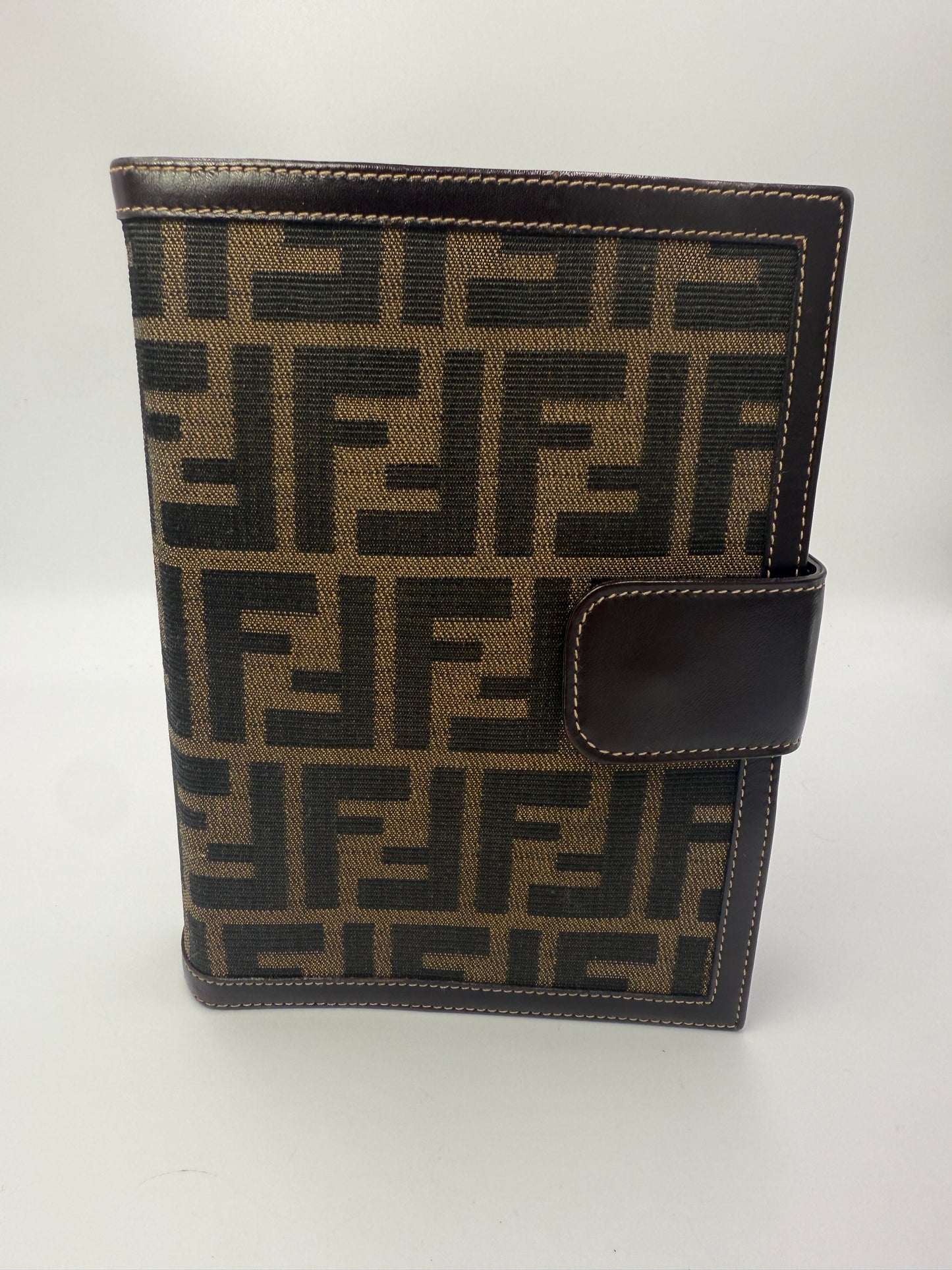 Fendi Canvas Zucca Agenda MM Passport Holder