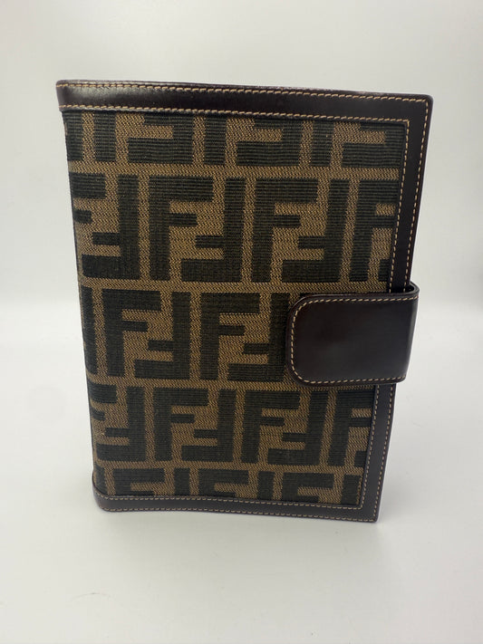 Fendi Canvas Zucca Agenda MM Passport Holder