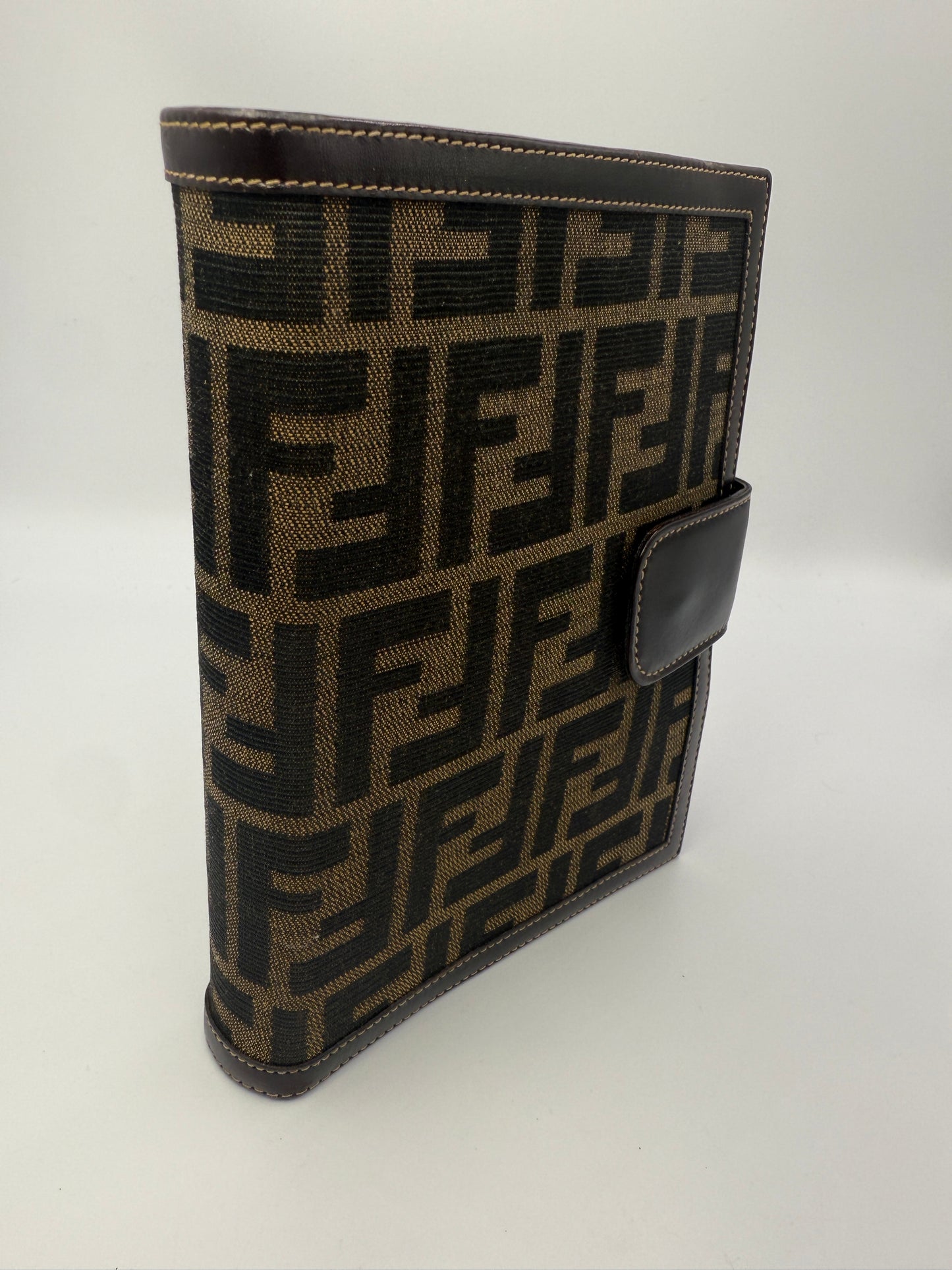 Fendi Canvas Zucca Agenda MM Passport Holder
