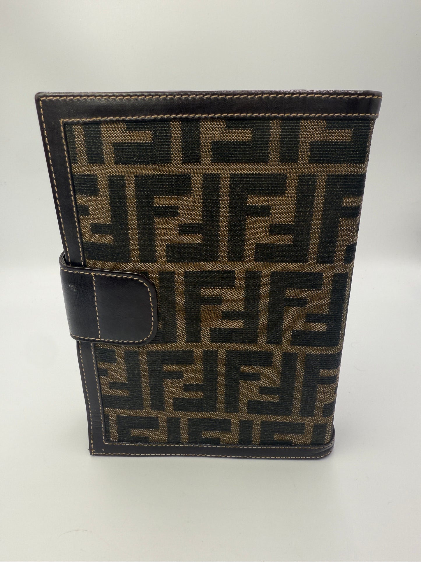 Fendi Canvas Zucca Agenda MM Passport Holder