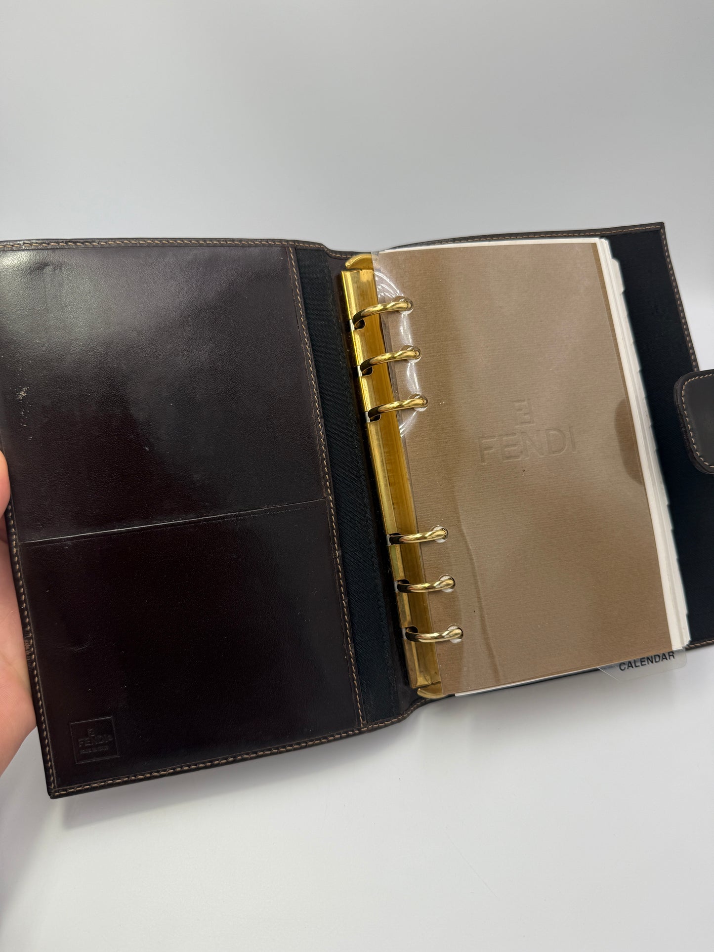 Fendi Canvas Zucca Agenda MM Passport Holder