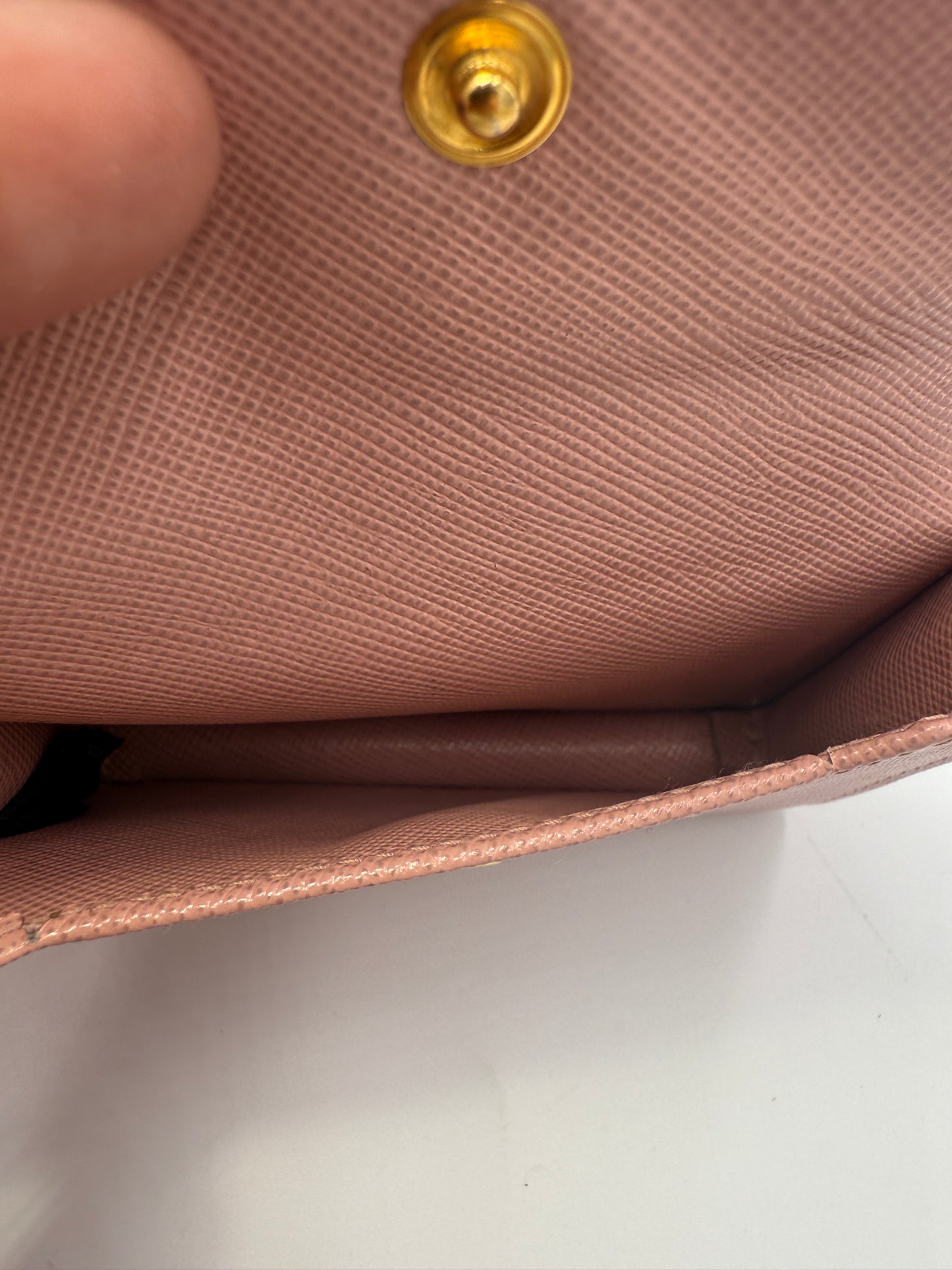 Prada Blush Pink Saffiano Leather Compact Card Holder