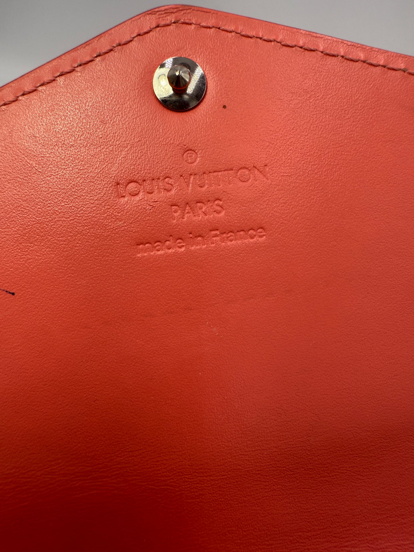 Louis Vuitton Monogram Vernis Pink Rayures Sarah Wallet Full Set