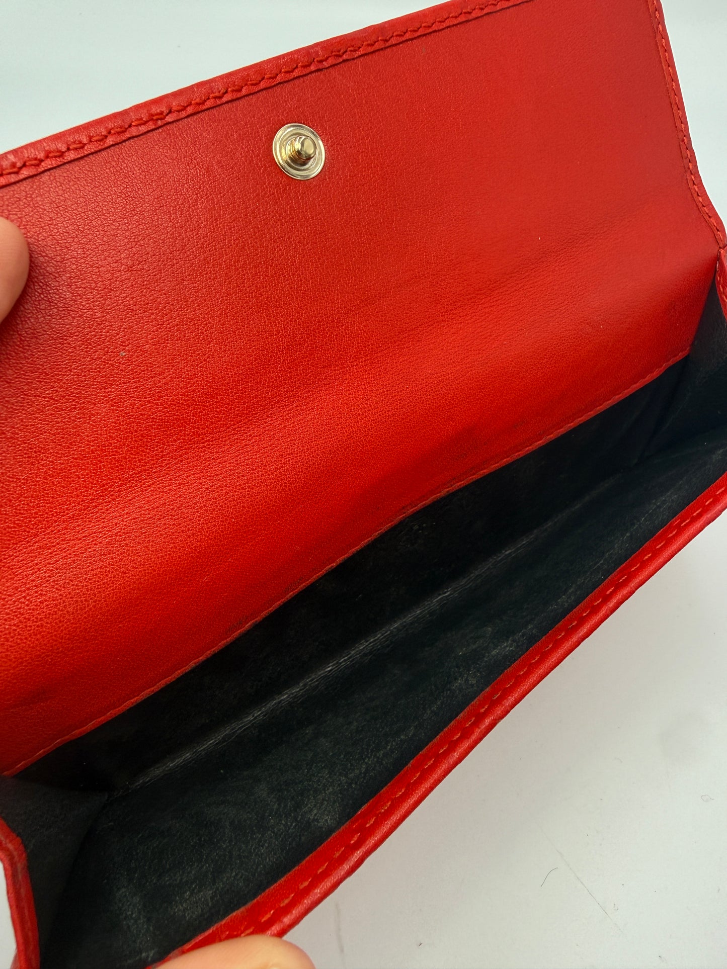Gucci Red Leather Guccissima Long Wallet with Dust Bag