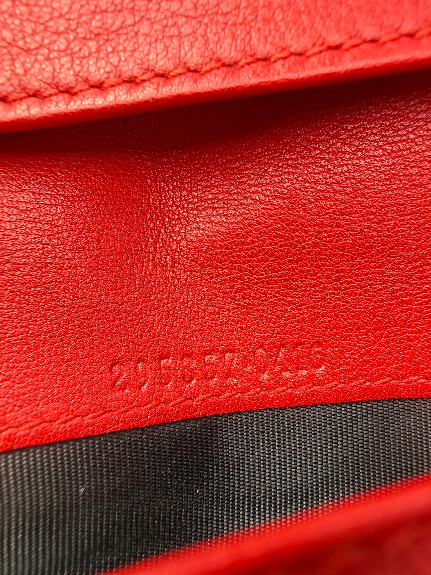 Gucci Red Leather Guccissima Long Wallet with Dust Bag