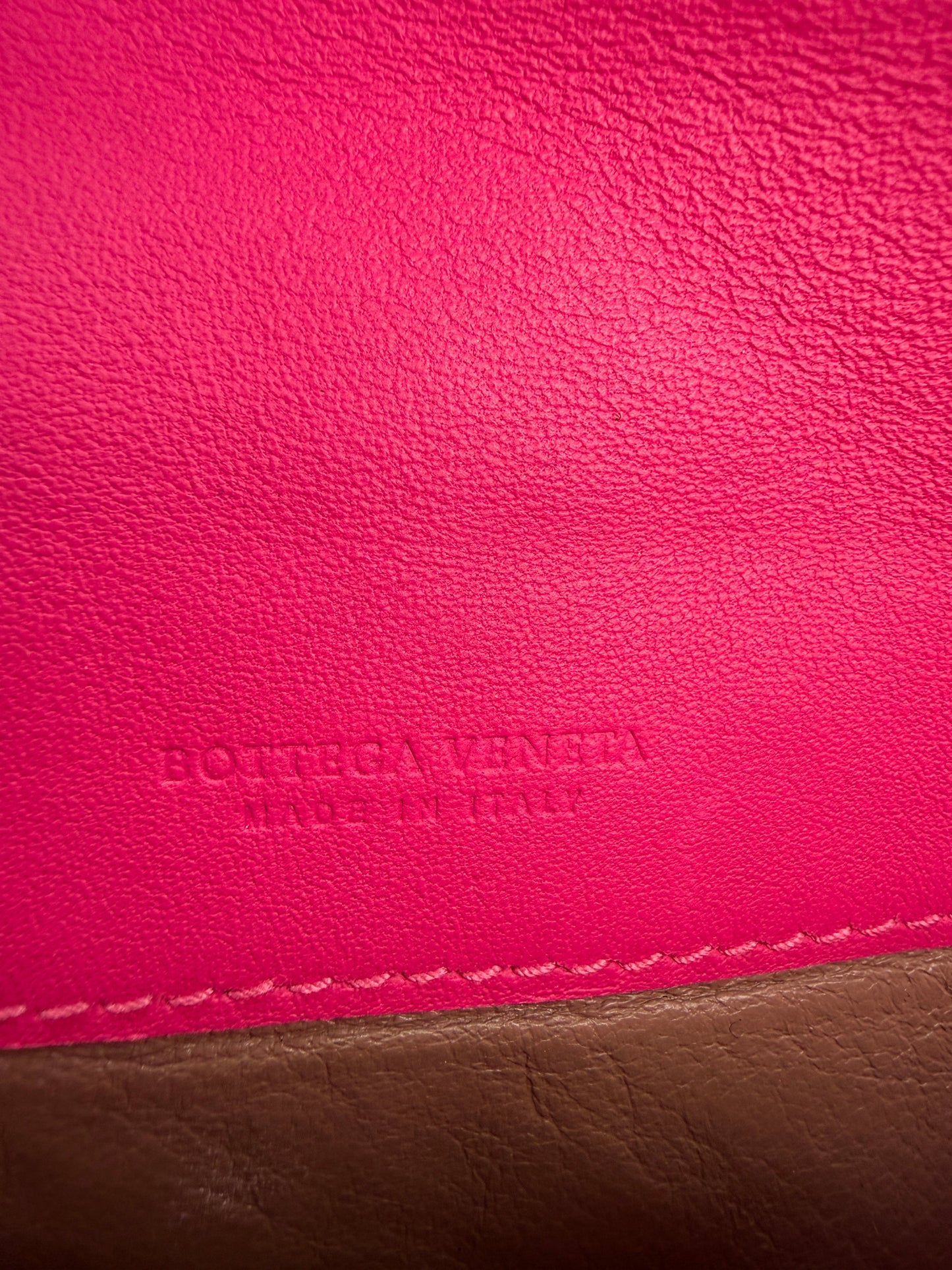 Bottega Veneta Pink Intrecciato Leather Continental Wallet Embossed Snake Skin