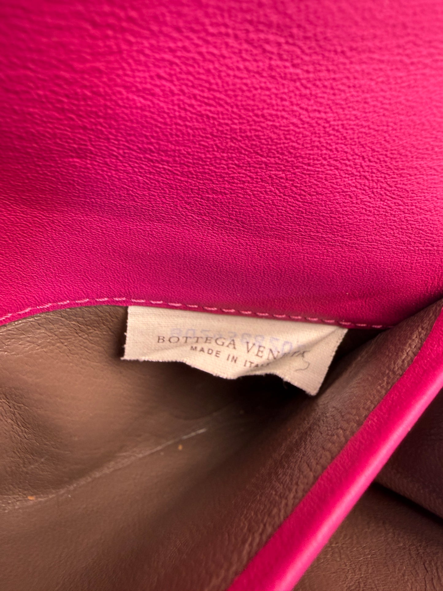 Bottega Veneta Pink Intrecciato Leather Continental Wallet Embossed Snake Skin