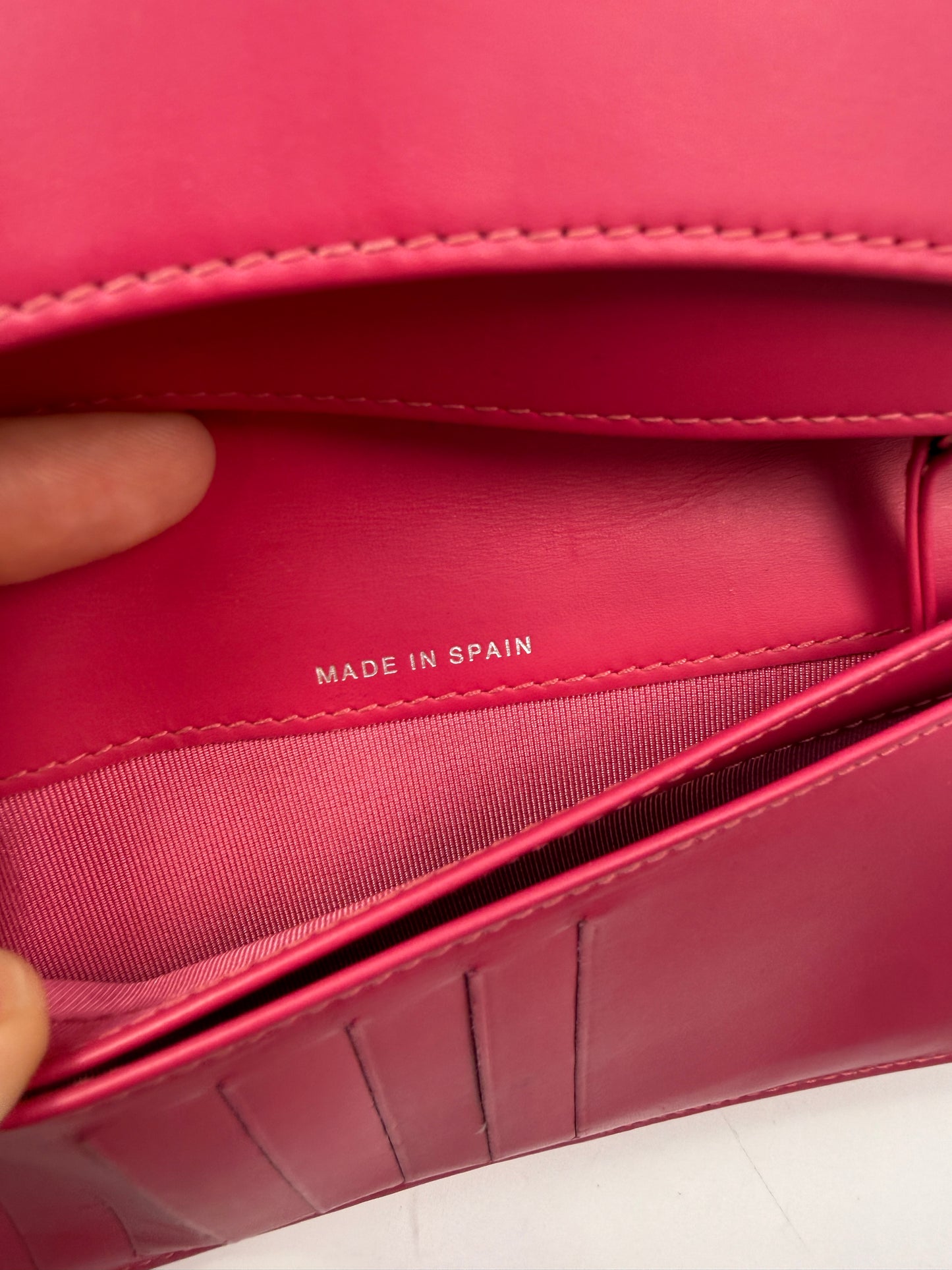 Chanel Fuschia Pink Quilted Patent Leather Long Bifold Wallet with Box