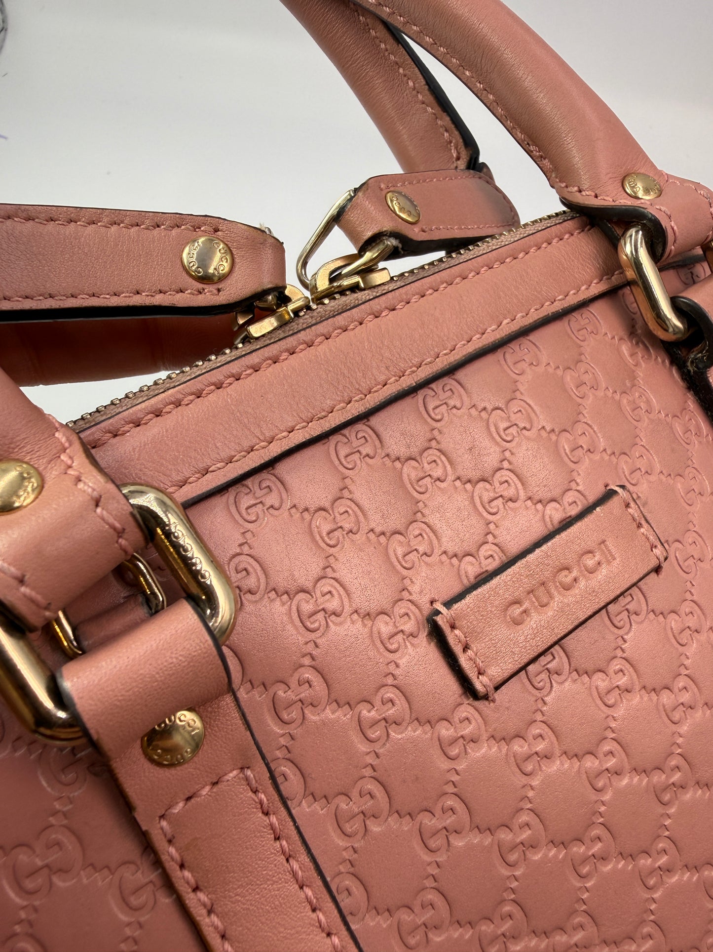 Gucci Pink Microguccissima Dome Satchel with Dust Bag and Strap