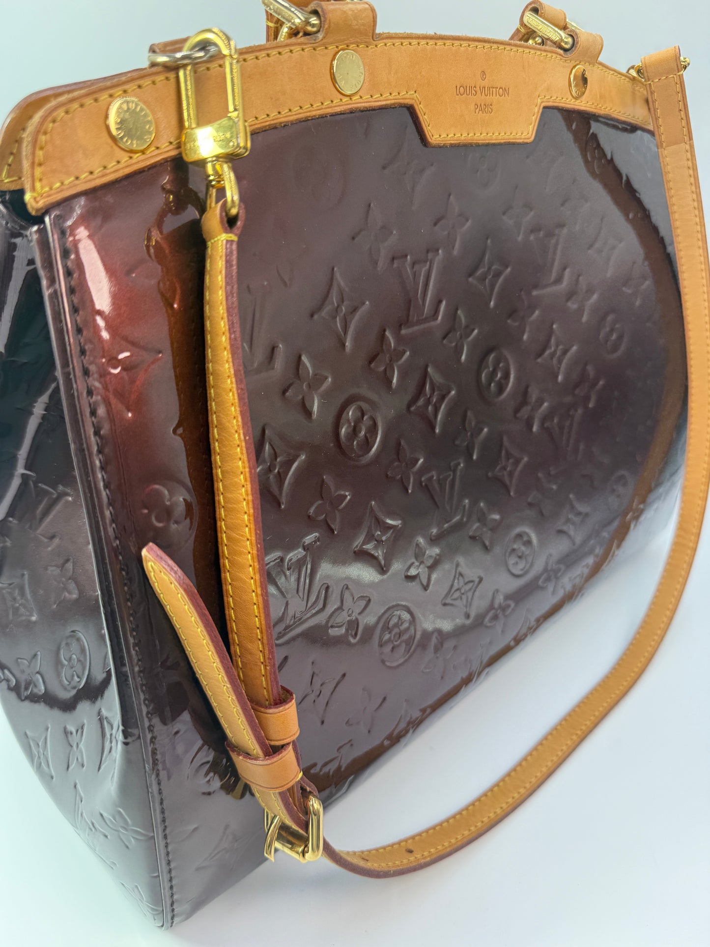 Louis Vuitton Amarante Vernis Patent Leather Brea GM