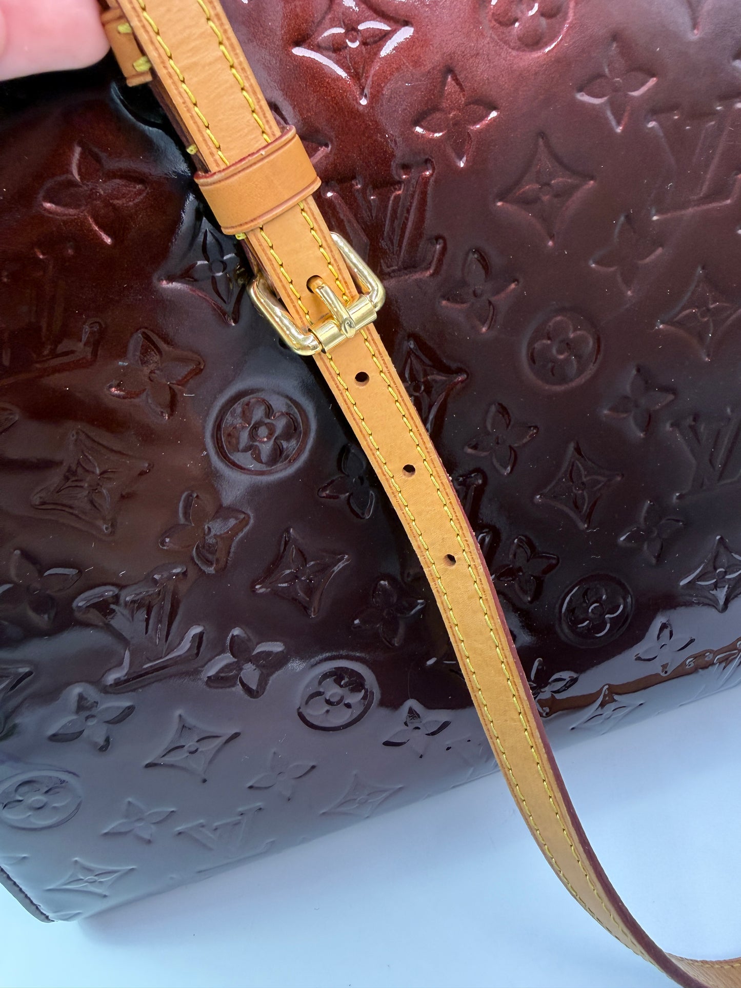 Louis Vuitton Amarante Vernis Patent Leather Brea GM