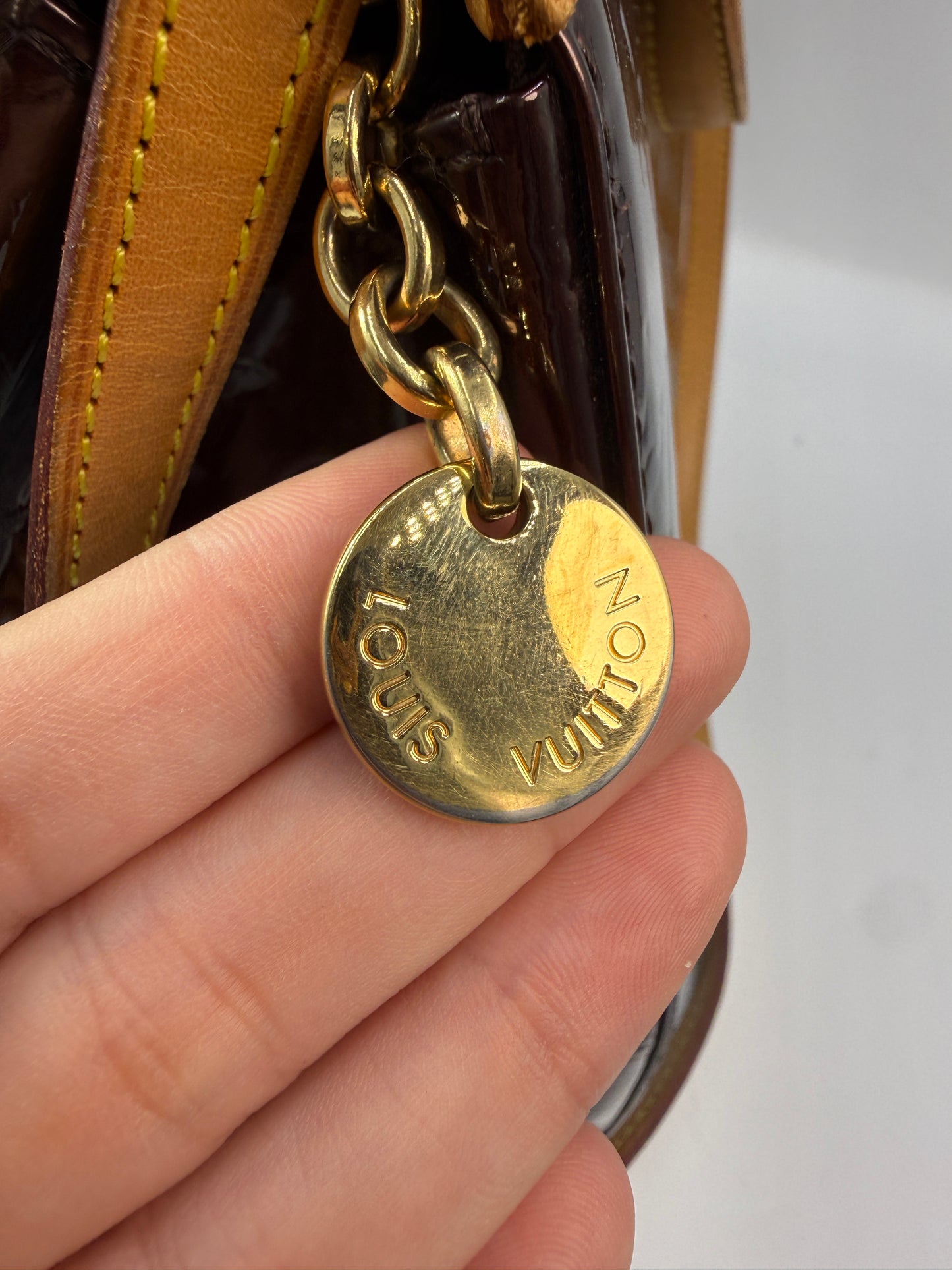 Louis Vuitton Amarante Vernis Patent Leather Brea GM