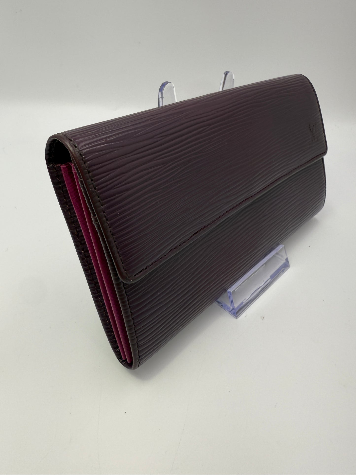 Louis Vuitton Purple Epi Leather Sarah Wallet Full Set CA1120