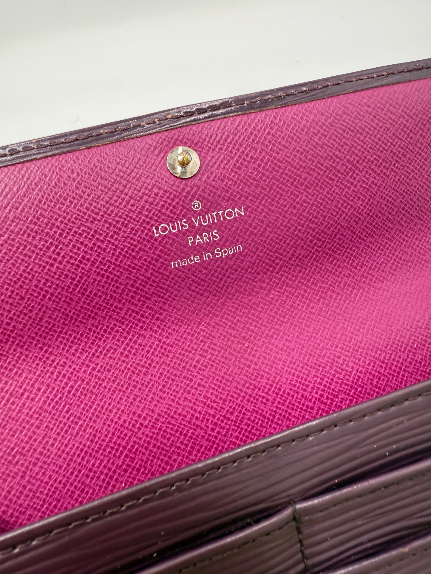 Louis Vuitton Purple Epi Leather Sarah Wallet Full Set CA1120