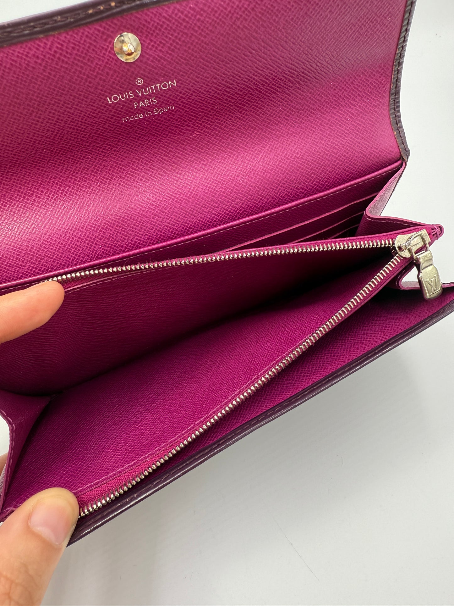 Louis Vuitton Purple Epi Leather Sarah Wallet Full Set CA1120