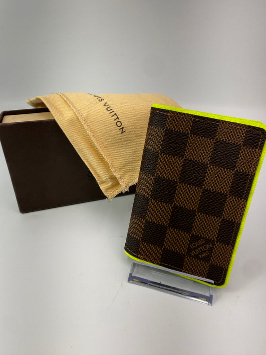 Louis Vuitton Damier Ebene Neon Green Pocket Organizer Full Set