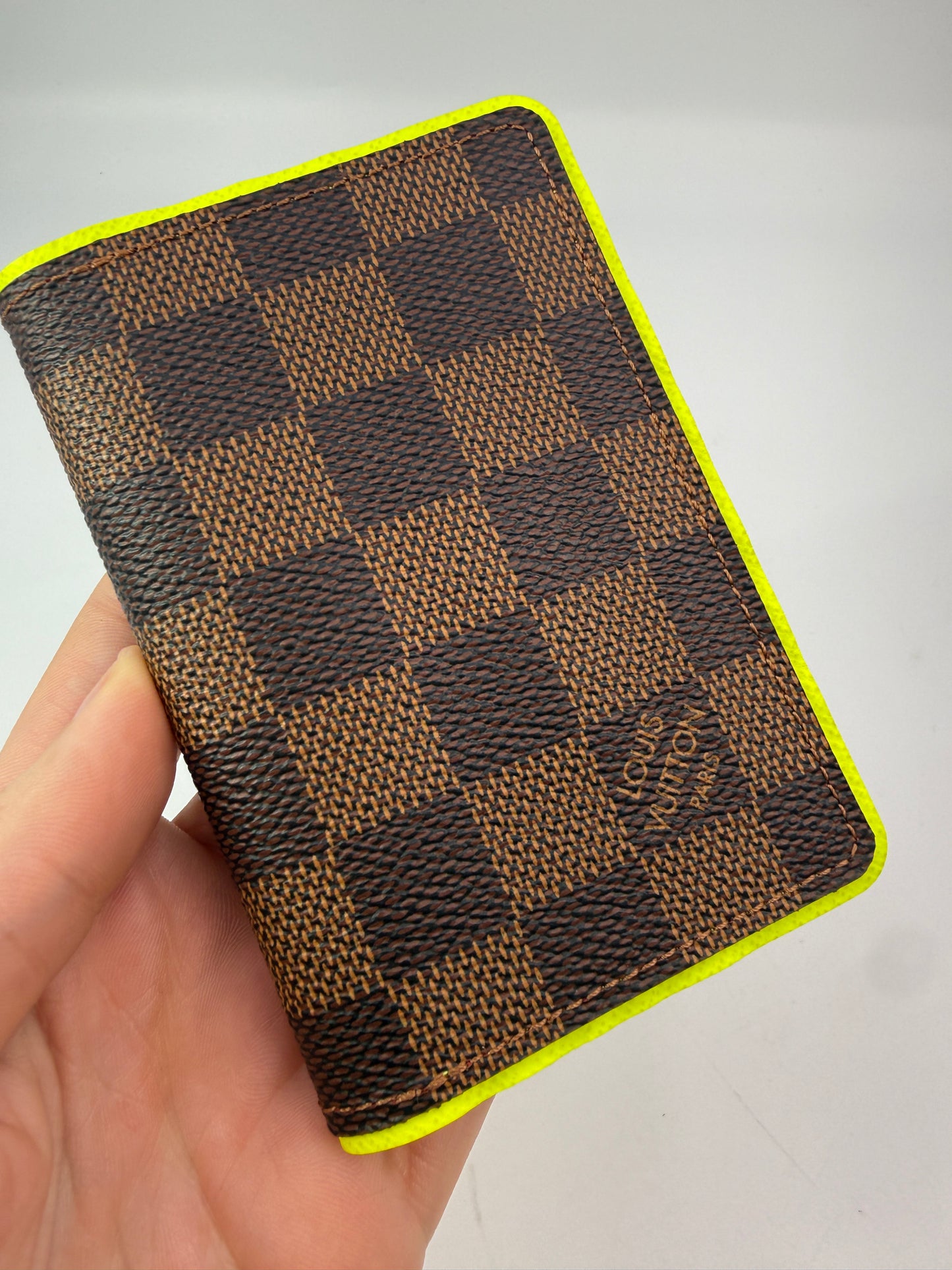 Louis Vuitton Damier Ebene Neon Green Pocket Organizer Full Set