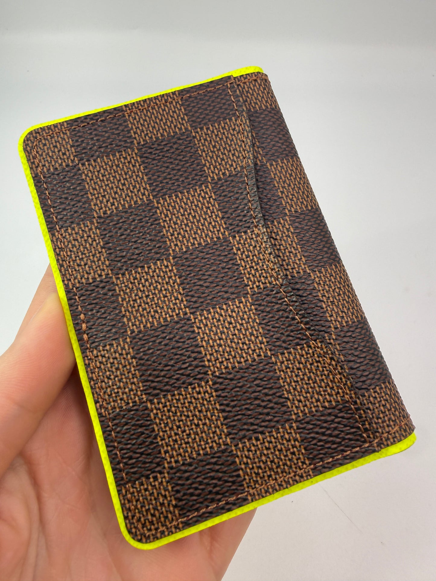 Louis Vuitton Damier Ebene Neon Green Pocket Organizer Full Set