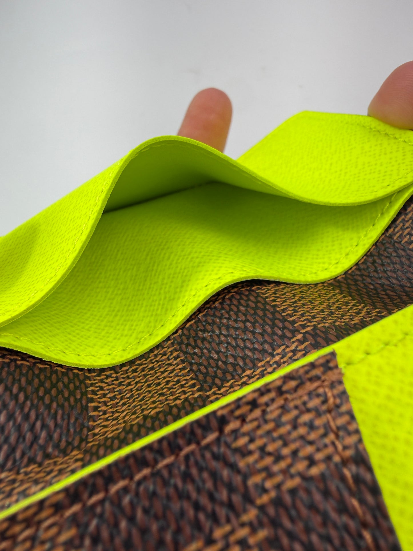 Louis Vuitton Damier Ebene Neon Green Pocket Organizer Full Set