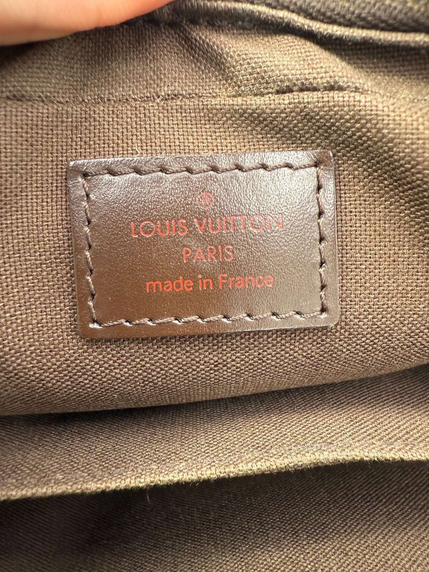 Louis Vuitton Damier Ebene Coated Canvas Pochette Wristlet TH1020
