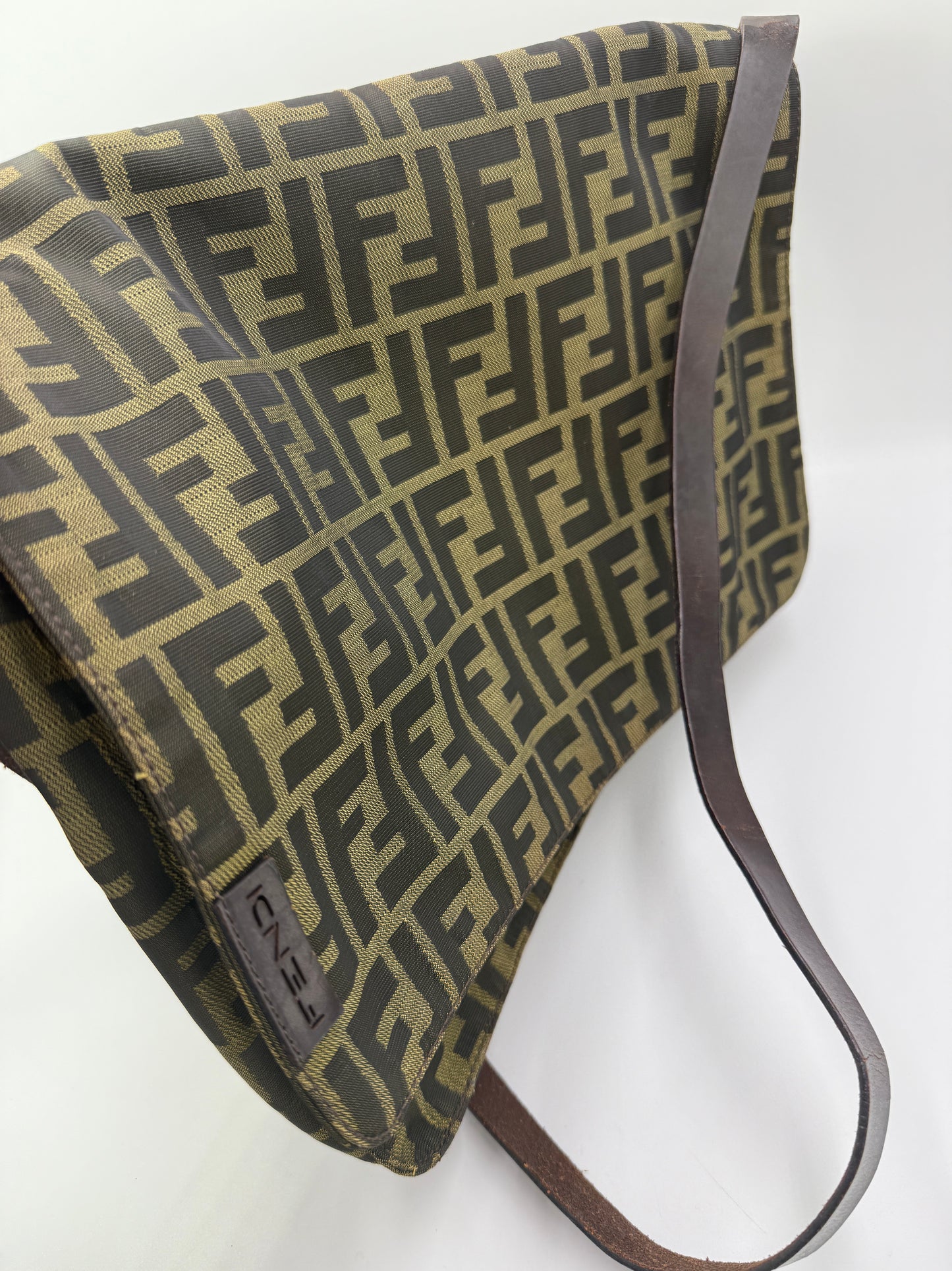 Fendi Brown Zucca Crossbody Messenger Unisex Bag