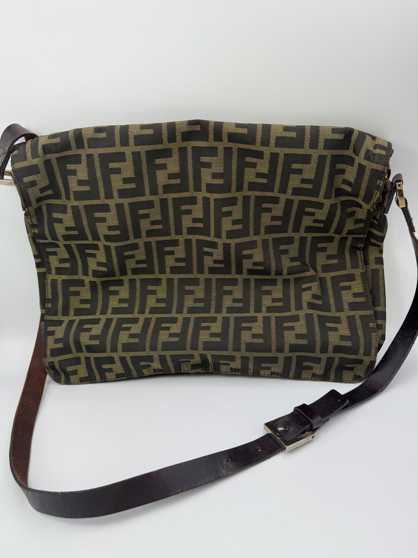 Fendi Brown Zucca Crossbody Messenger Unisex Bag