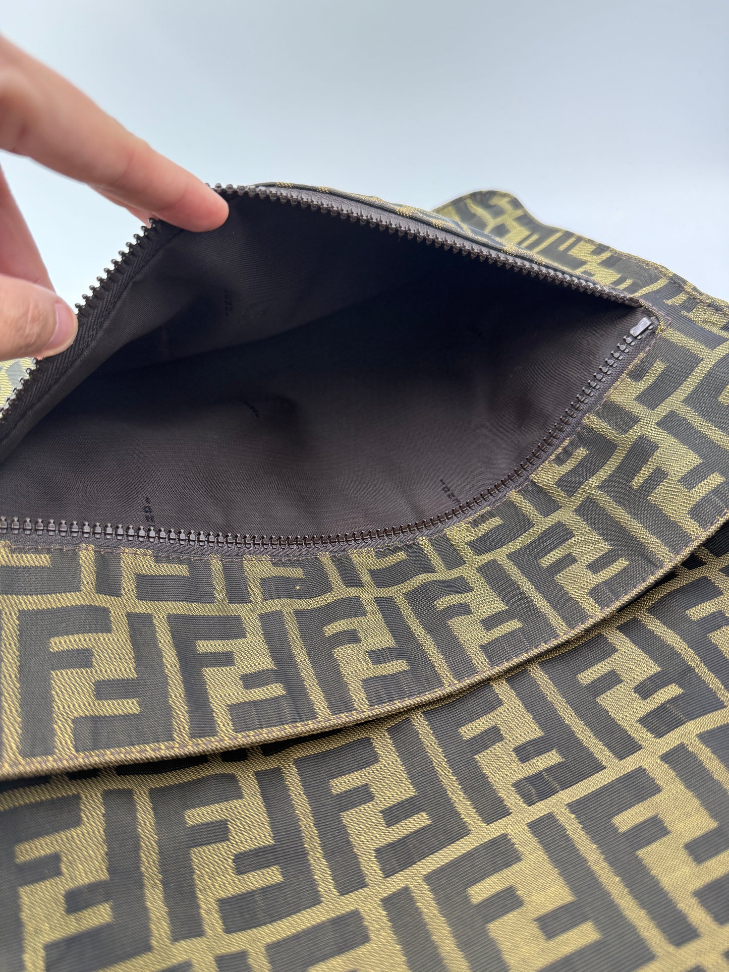 Fendi Brown Zucca Crossbody Messenger Unisex Bag
